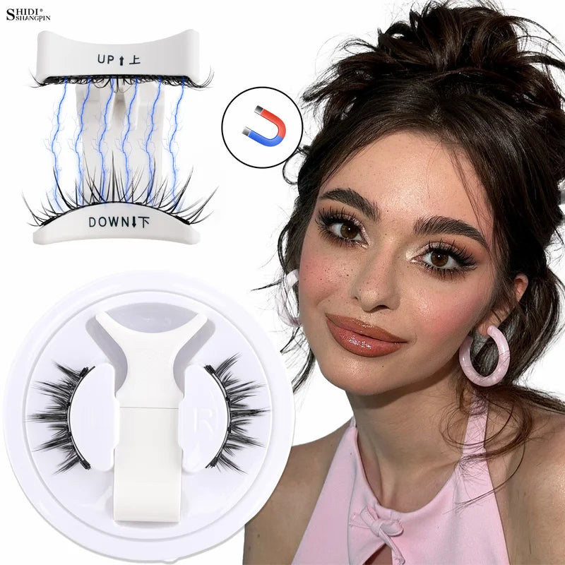 Magnetic False Eyelash Kit - Reusable Fluffy Natural 3D Magnet Band Waterproof