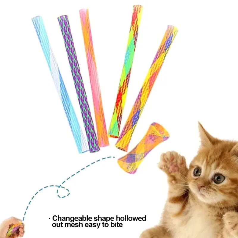 Colorful Cat Spring Toy Stick - Bouncing, Interactive Pet Toy Set of 10 or 30
