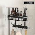 Wall-Mounted Bathroom Storage Rack for Shower Supplies - Door or Wall Mount