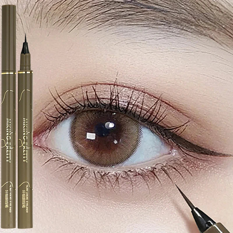 Waterproof Fine Tip Eyeliner Pen for Precise Eye Makeup - Black, Brown, Green, Blue