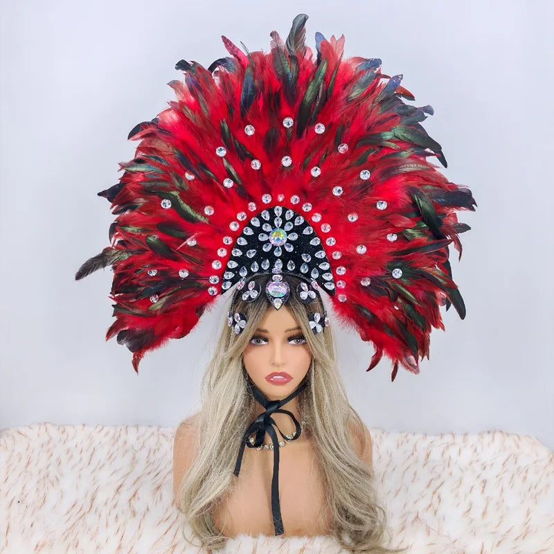 Carnival-Themed Feather Headdresses for Costumes & Party Hats