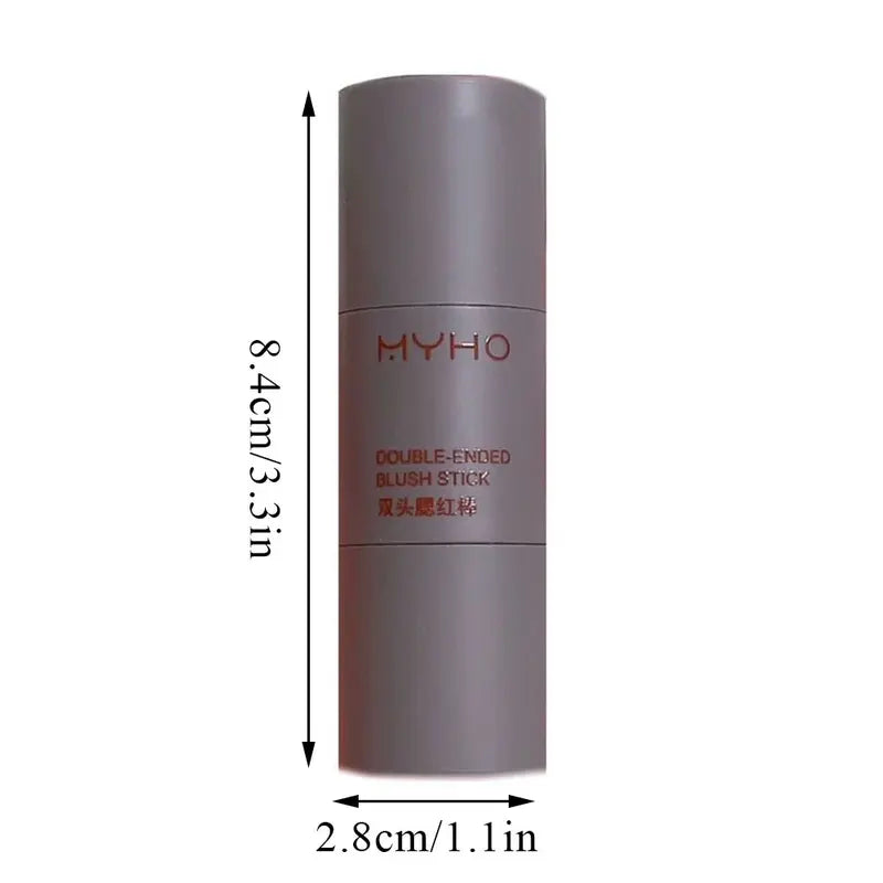 Double-Ended Blush Stick for Natural Long-Lasting Matte Face Makeup