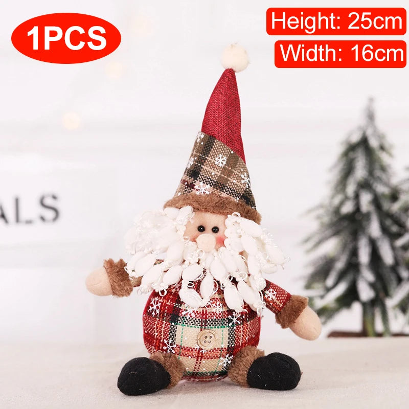 Christmas Doll Figurines Set - Santa, Snowman & Reindeer Home Decor