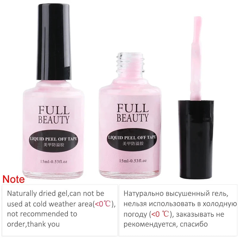 15ml Peel Off Latex Nail Edge Protector - Fast Dry Anti-Overflow Glue, Nail Care Tool