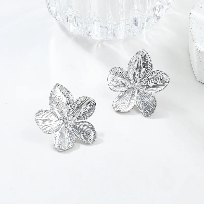 2-Pair Women's Trendy Flower Earrings Stainless Steel Jewelry Gift Set