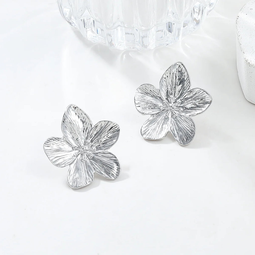2-Pair Women's Trendy Flower Earrings Stainless Steel Jewelry Gift Set
