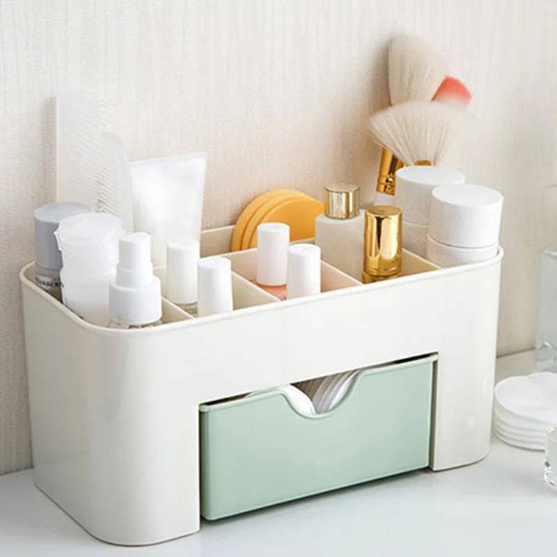 Cosmetic Organizer Drawer Box with Compartments for Makeup & Nail Art Tools