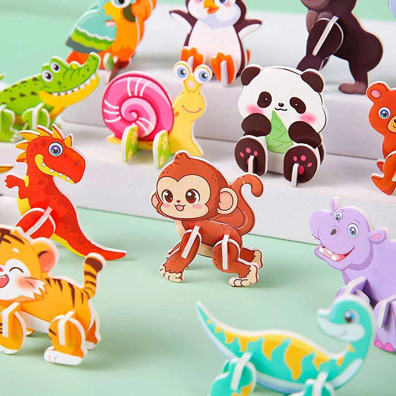 30Pcs Mini Animal Cartoon DIY Jigsaw Puzzles for Kids Birthday Party Favors