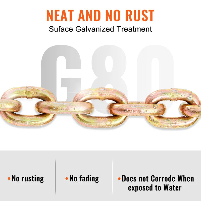 Heavy Duty Zinc Plated Binder Chain with Hooks - Transport & Tie Down