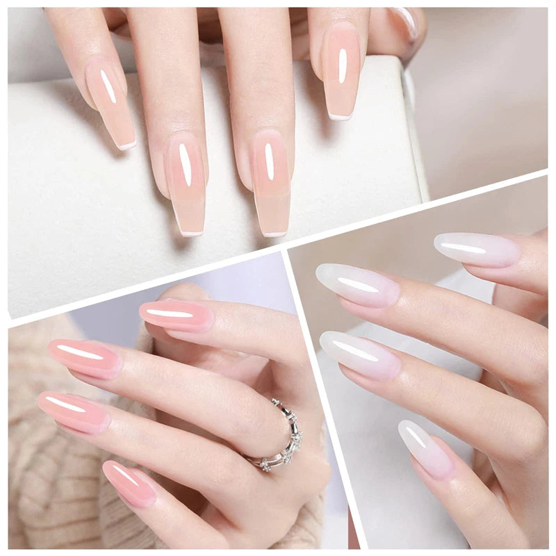 6-in-1 UV Gel Nail Polish Kit Builder Rubber Base Coat Semi-Permanent 15ML