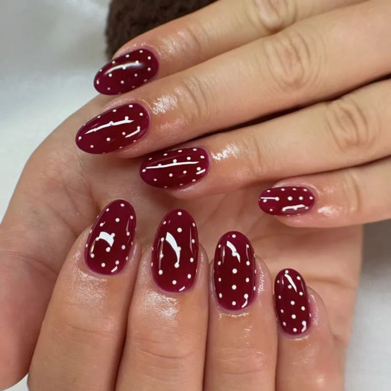 Gradient Press-On Nails Medium Length Coffin Fake Nails with Sticky Tabs - 24 Pieces