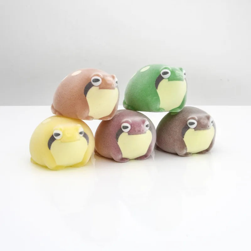 Cute Animal Capsule Toy Figures - Soft Vinyl Flocked Squeeze Toys - Multiple Colors