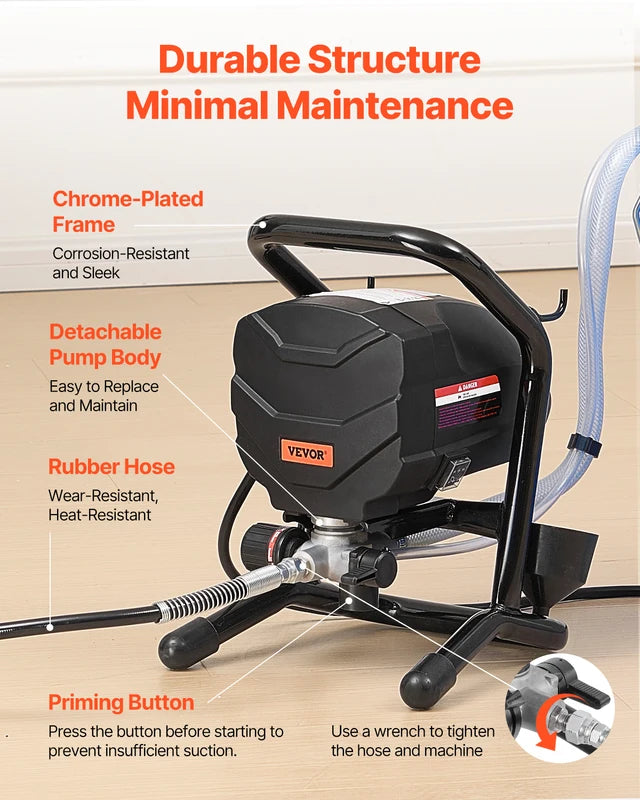 Stand Airless Paint Sprayer 650W 3000 PSI Electric Paint Machine with Extension Rod