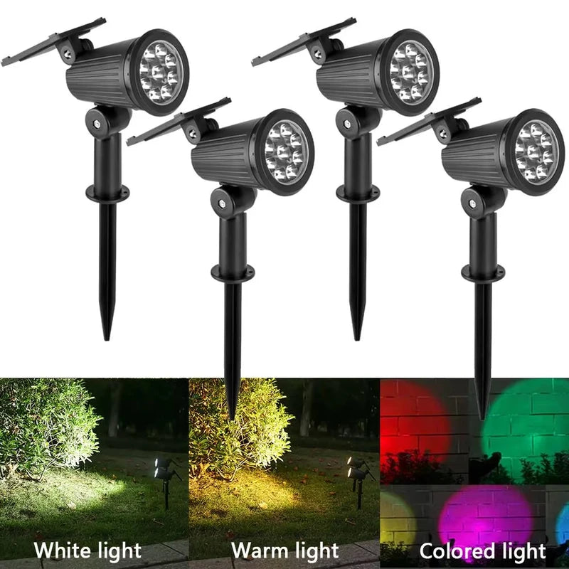 9 LED Solar Spot Lights Outdoor Waterproof Landscape Pathway Garden Lighting