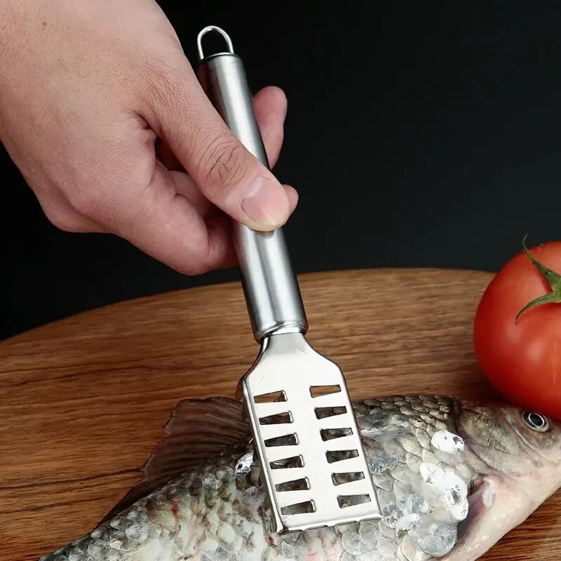 Stainless Steel Fish Scale Scraper with Toothed Blade - Multi-Size Fish Scaler Tool