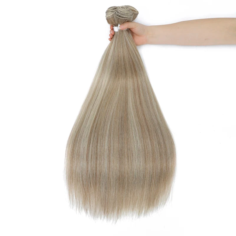 Synthetic Hair Extensions Blonde Straight Bundles Heat Resistant 12-38 Inch