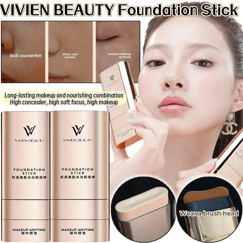 Double-Head Foundation & Concealer Stick - Waterproof Long-Lasting Face Makeup