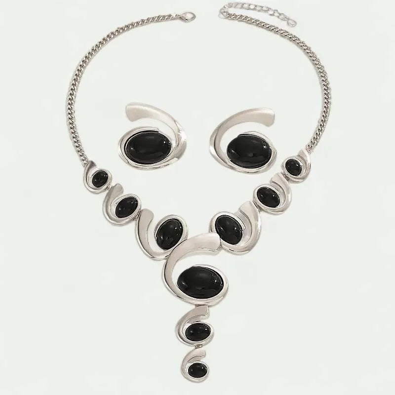 Elegant Vintage Jewelry Set for Women with Rhinestone Necklace and Earrings - Bridal Wedding Party Accessory