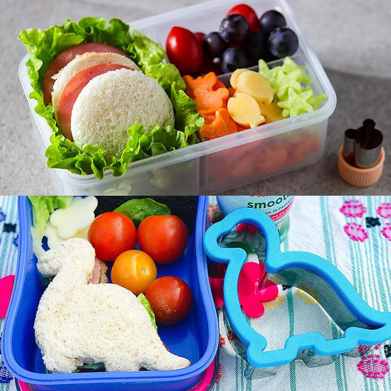 Kids Dinosaur Heart Star Mickey Fruit Vegetable Cookie Cutters Set - Food Shapes for Bread Cookies