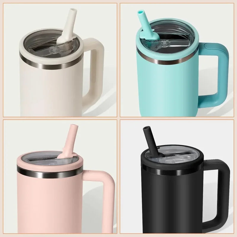 40oz Leak Proof Flip Straw Tumbler Lid Replacement for Stanley Cup - Spill-proof Cover