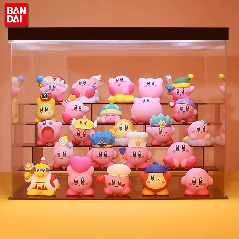 8-Piece Kirby Anime Action Figures Set, Cute Cartoon Pink Mini Collectible Toys for Kids