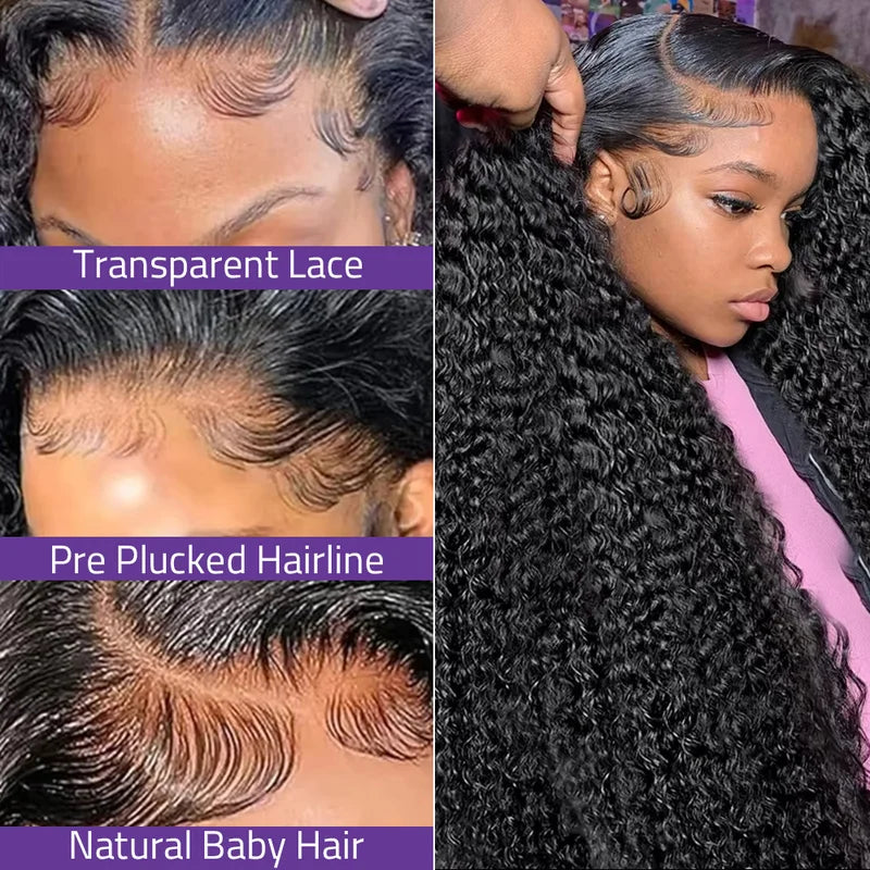 Deep Wave 13x6 5x5 Lace Front Human Hair Wig with 200% Density - Pre-Plucked Full Lace Frontal for Black Women
