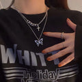 Vintage Necklace on Neck Chain Women's Jewelry Layered Accessories for Girls