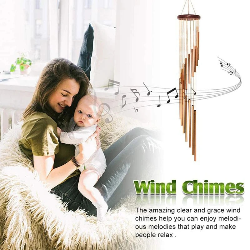 Outdoor Wind Chimes Aluminum Alloy 12 Tubes Garden Wedding Memorial Decor