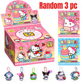Kawaii Pixel Cat Keychain Set - 32pcs Acrylic Pendant Mystery Bag for Backpack Decor & Party Favors