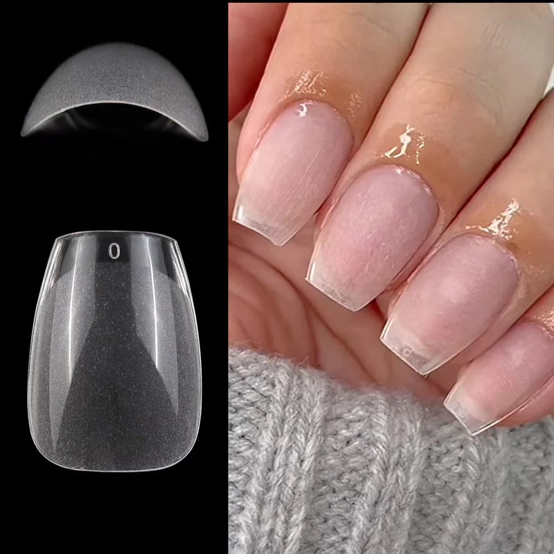 120pcs Fake Nail Tips - Short Almond Coffin Shape for Small & Average Nail Beds
