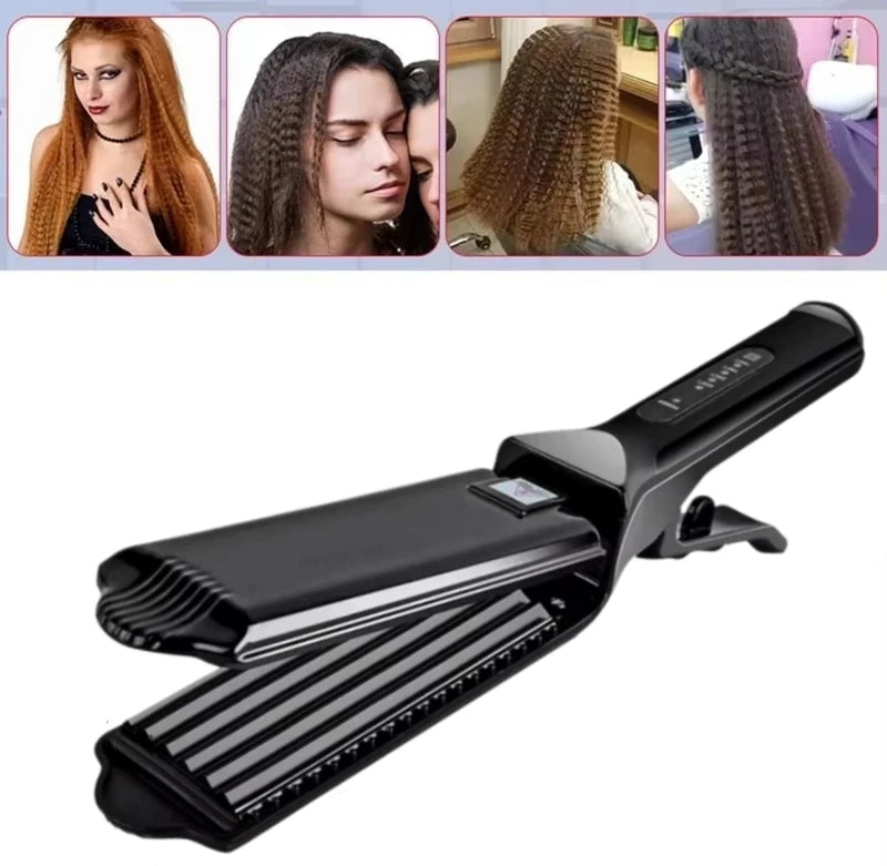 Hair Crimper Iron for Volumizing & Fluffy Hairstyles - Anti-Static Ceramic Styling Tool