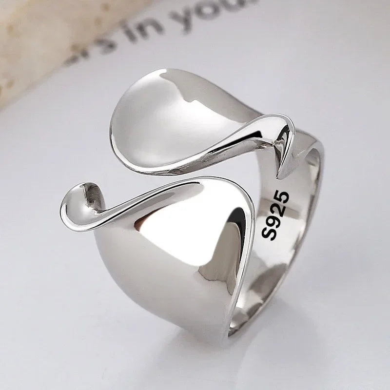 925 Sterling Silver Open Ring for Women Men Minimalist Handmade Jewelry