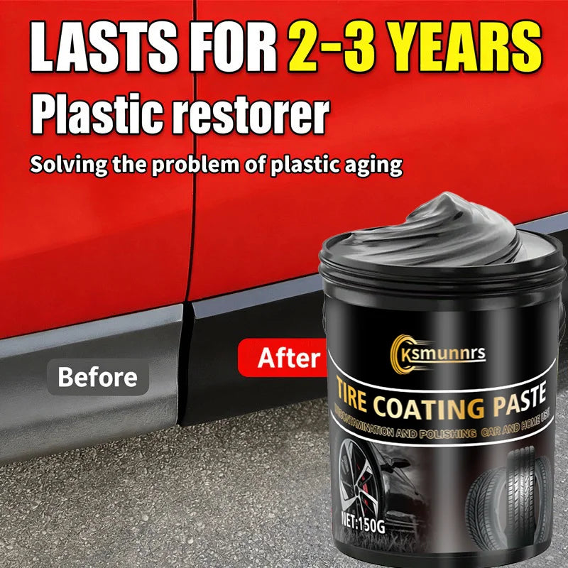 High-Gloss Tire Wax - Long-Lasting Black Tire Shine & Anti-Aging Protection
