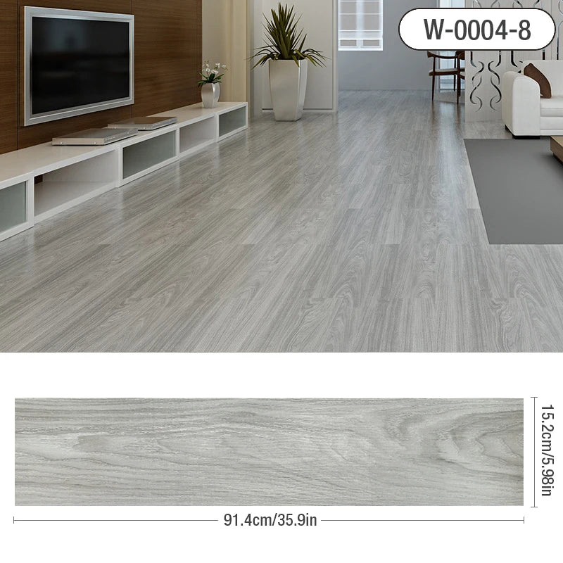 10-Piece Self-Adhesive Wood Grain Floor & Wall Stickers Waterproof Home Decor