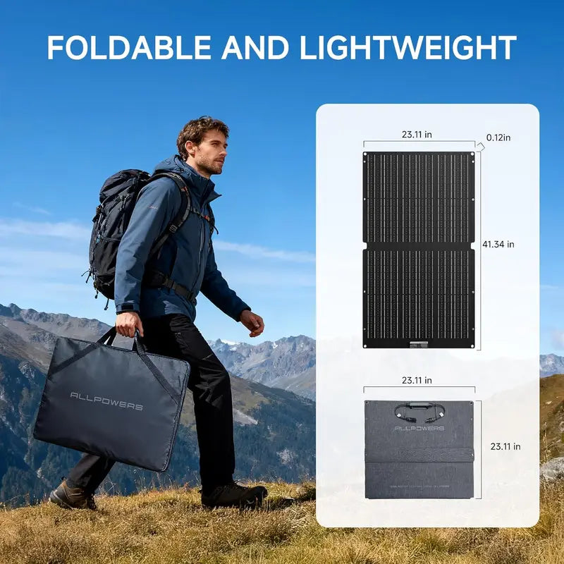 Foldable 100W Solar Panel for Portable Power Stations Outdoor Charging