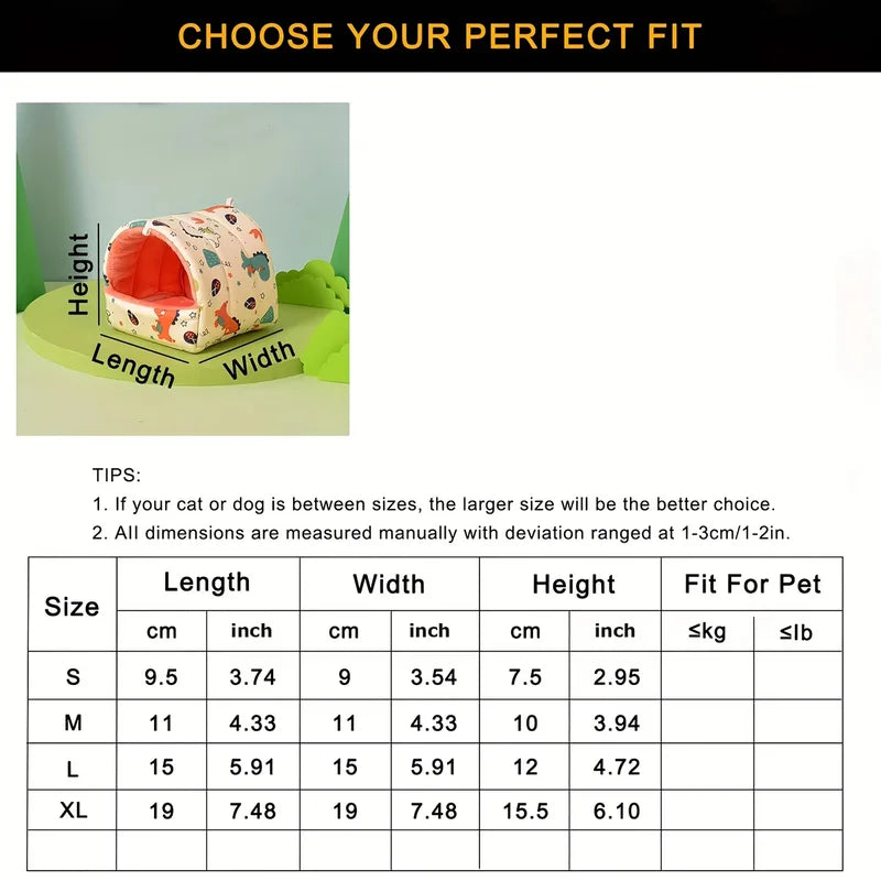 Small Pet Winter Nest Bed with Velvet & Cotton - Suitable for Hamsters, Mice, Squirrels, Parrots