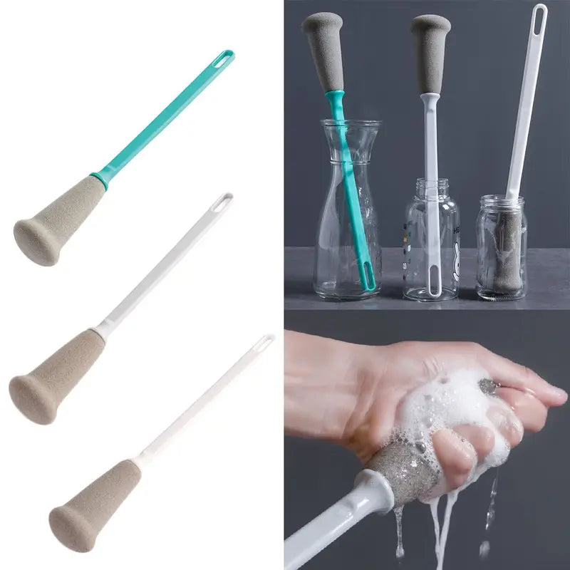 Long Handle Glass Cup Brush for Kettles & Bottles, All-Round Cleaning Tool