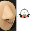 Unisex Punk Stainless Steel Nose Ring Septum Cartilage Body Jewelry - Pumpkin Bat