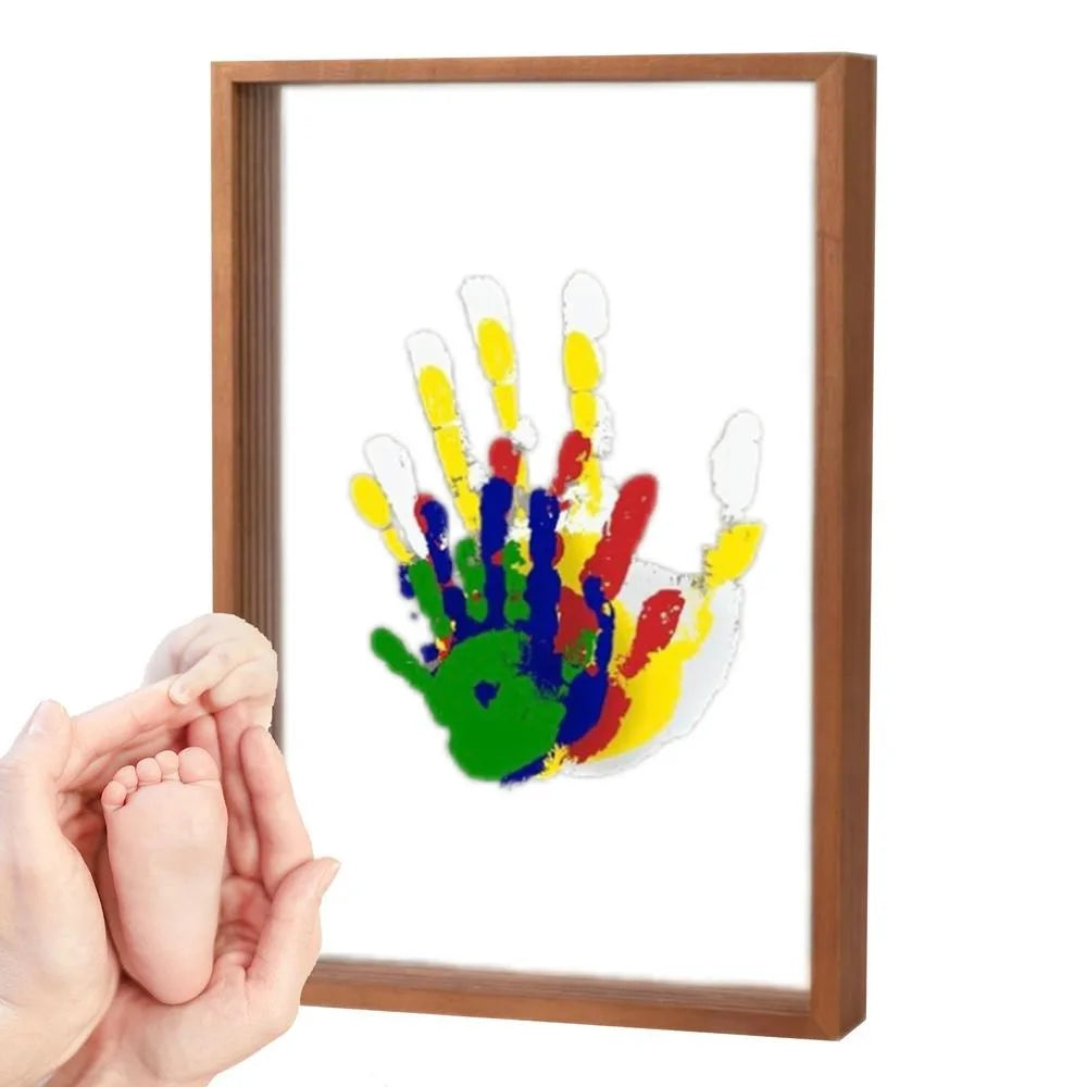 DIY Wooden Handprint Photo Frame Kit with Paints and Accessories - Family Keepsake