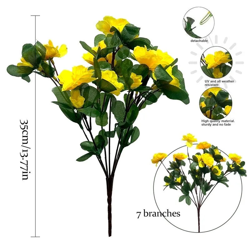 Artificial Azalea Flowers Branches - Real Touch Floral Craft Decoration