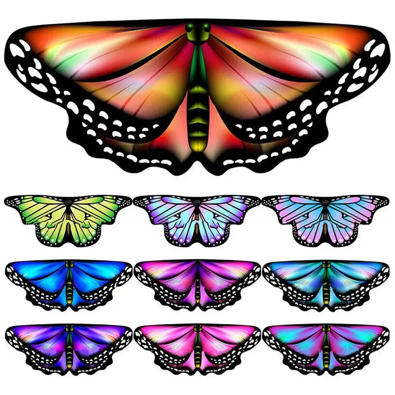 Kids Butterfly Wings Cape Costume Fairy Dress for Party & Play - Multi Colors