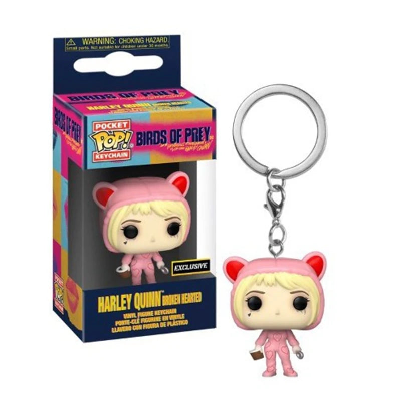 Funko Pop Suicide Squad Joker Harley Quinn King Shark Keychain Action Figure Toy Collection