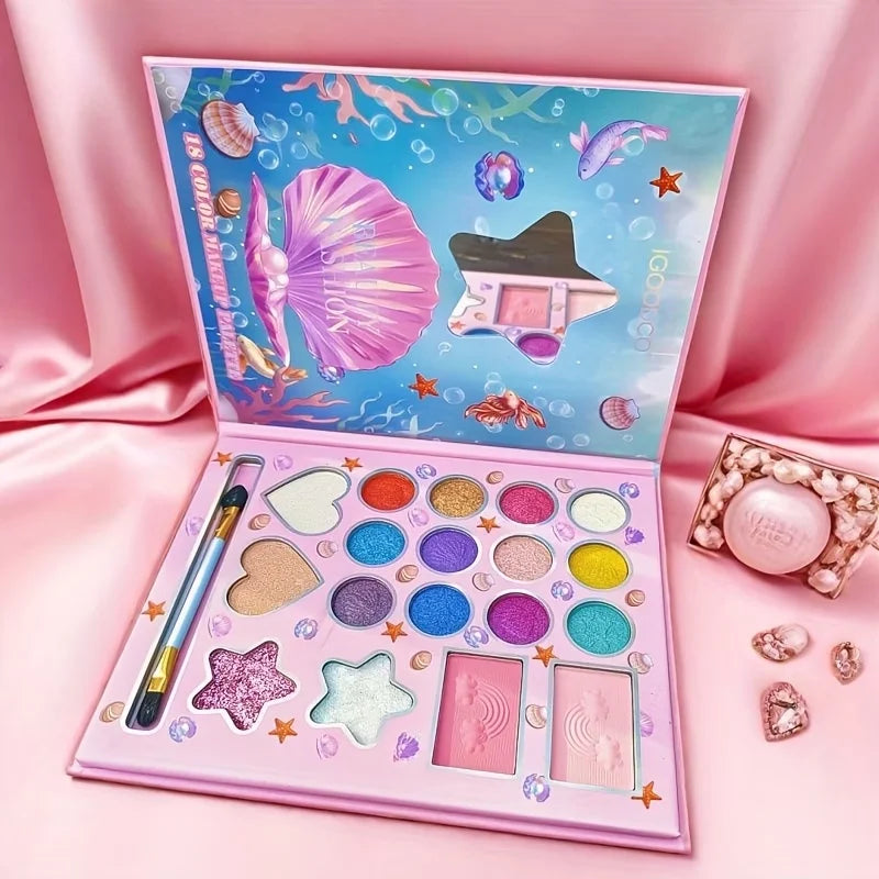 18-Color Eyeshadow Palette Makeup Kit - Natural & Smoky Tones, Long-Lasting