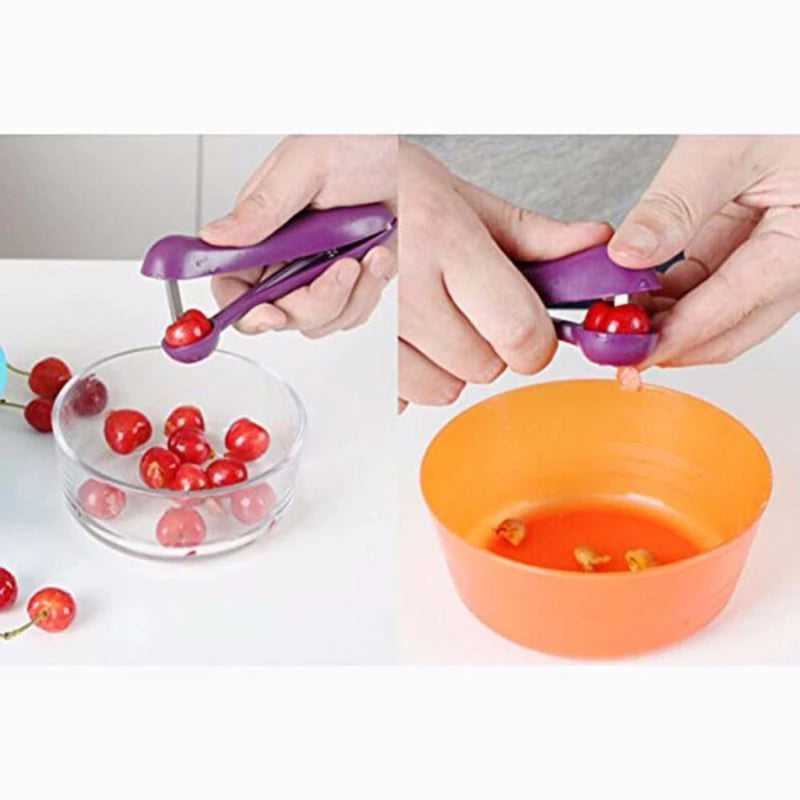 Cherry and Olive Pit Remover Tool for Kitchen, Purple, 13x9cm