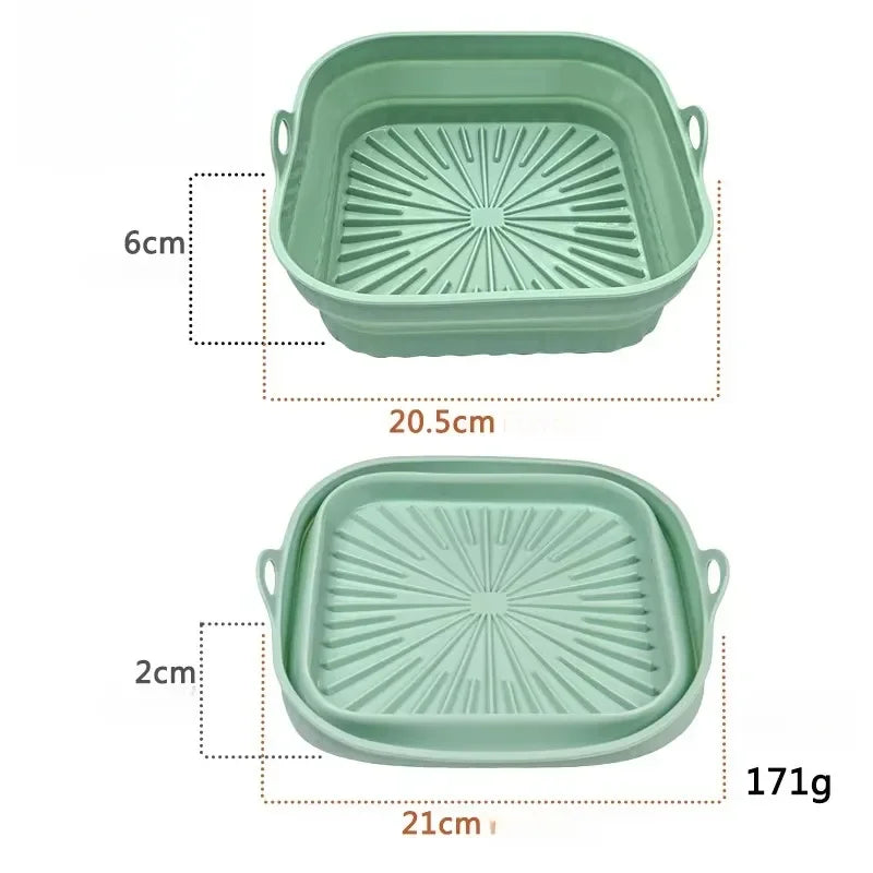 Foldable Silicone Air Fryer Liner Reusable Baking Tray Food Grade Kitchen Accessory