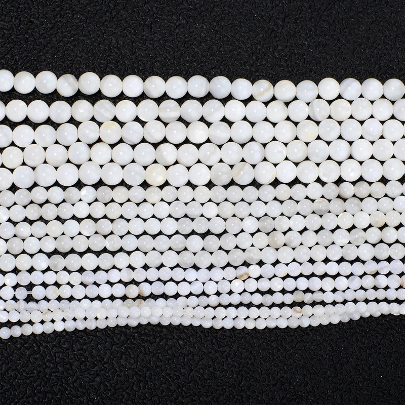 Natural White Freshwater Shell Pearl Beads for Jewelry Making - Round Spacer Beads