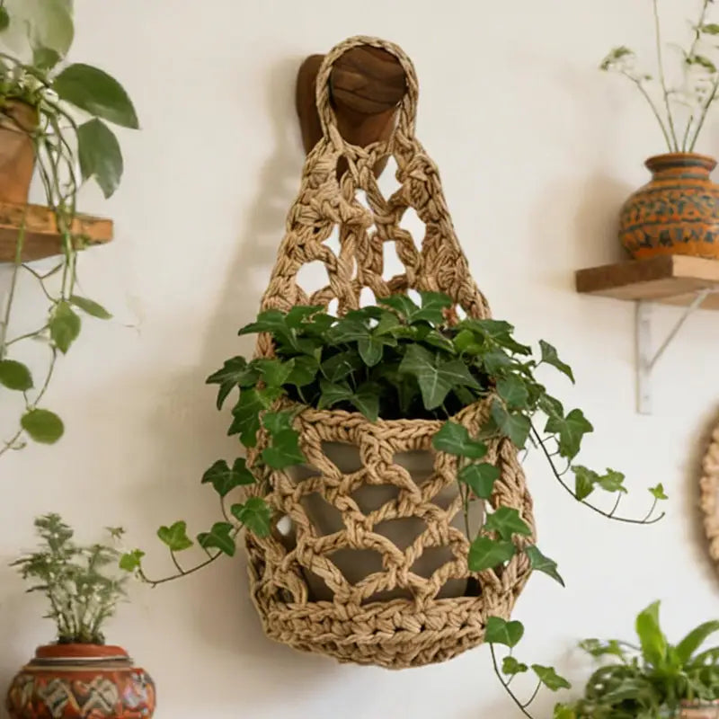 Handwoven Pineapple Shape Macrame Plant Hanger for Indoor and Outdoor Decor