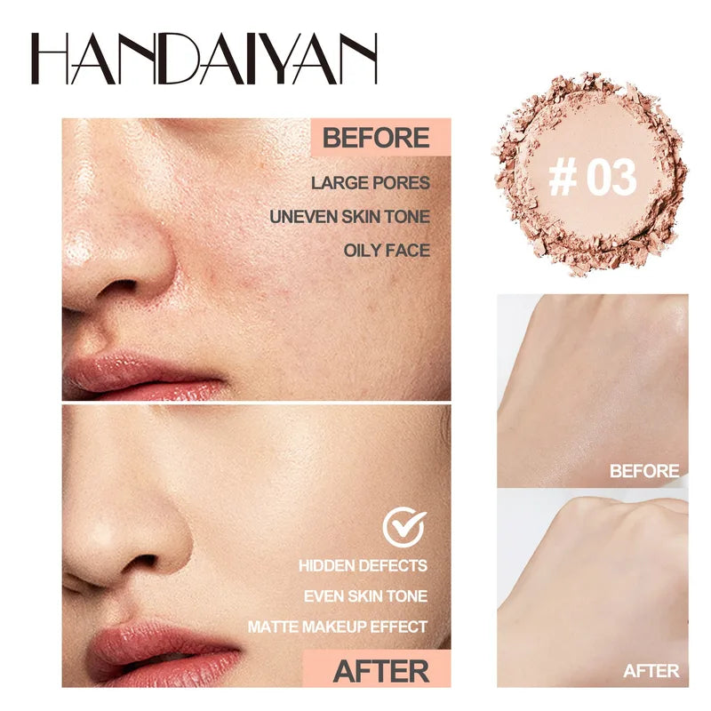 Matte Face Pressed Powder - 24H Oil Control Foundation for All Skin Types