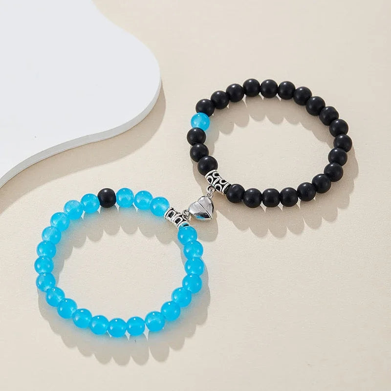 Love Heart Magnetic Bracelet Set for Men and Women - Couples Personalized Party Accessories