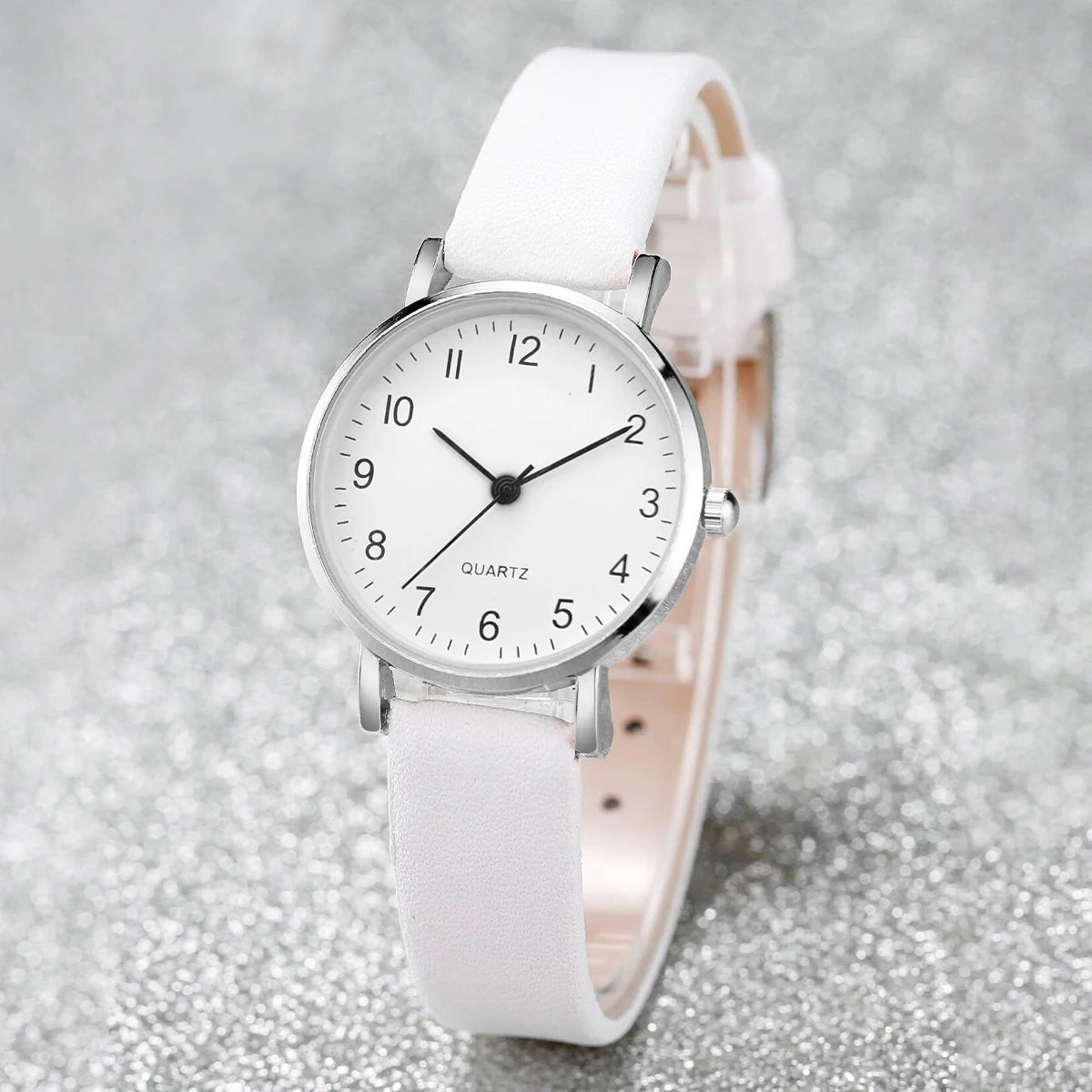 Women Quartz Watch with Leather Strap - Fashionable Small Dial Ladies Wristwatch